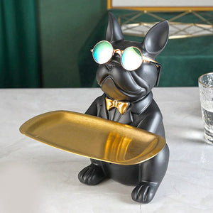 French Bulldog Tray Statue