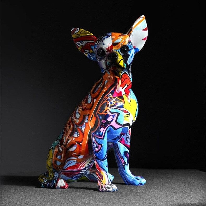 Graffiti Painted Chihuahua Statuette