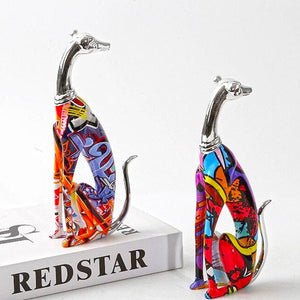 Graffiti Painted Greyhound Statue