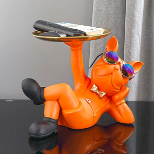 Frenchie Butler Tray Statue