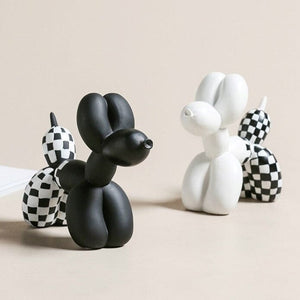 Checkered Balloon Dog Figurine