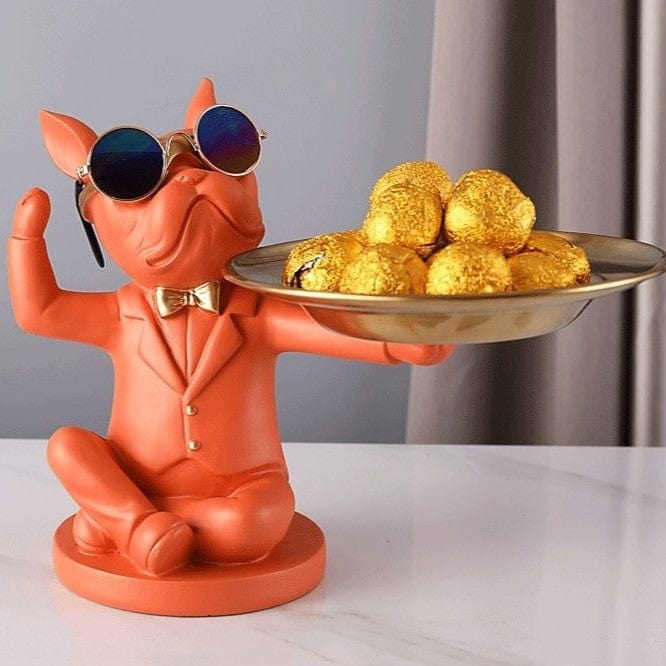 Frenchie Flexing Butler Statue
