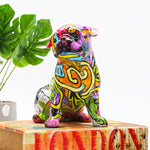 Nordic Painted Pug Statue