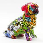 Nordic Painted Pug Statue