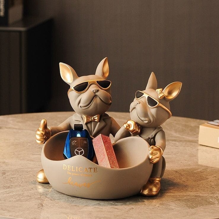 Frenchie Couple Tabletop Bowl