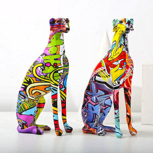 Graffiti Painted Greyhound Statue