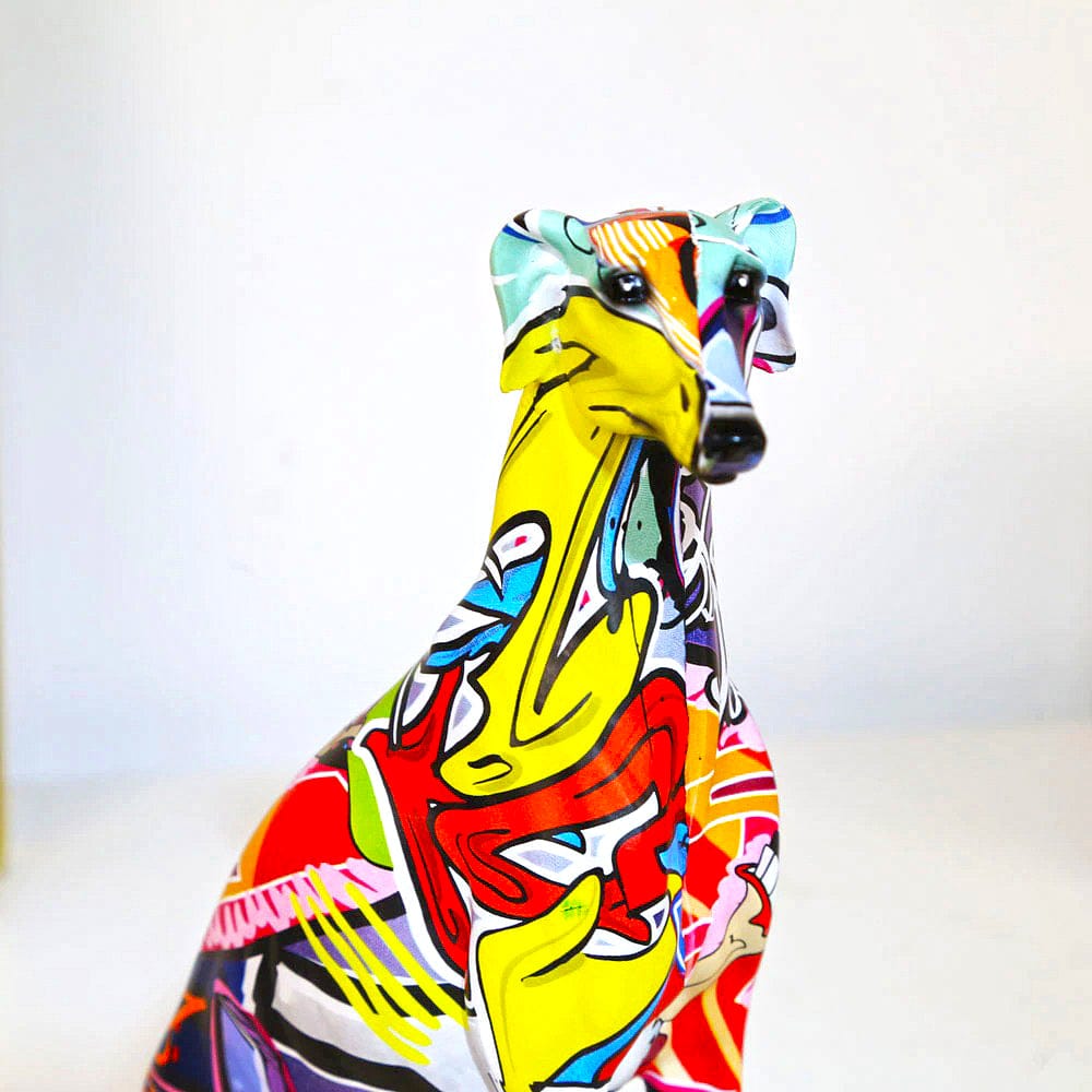 Graffiti Painted Greyhound Statue