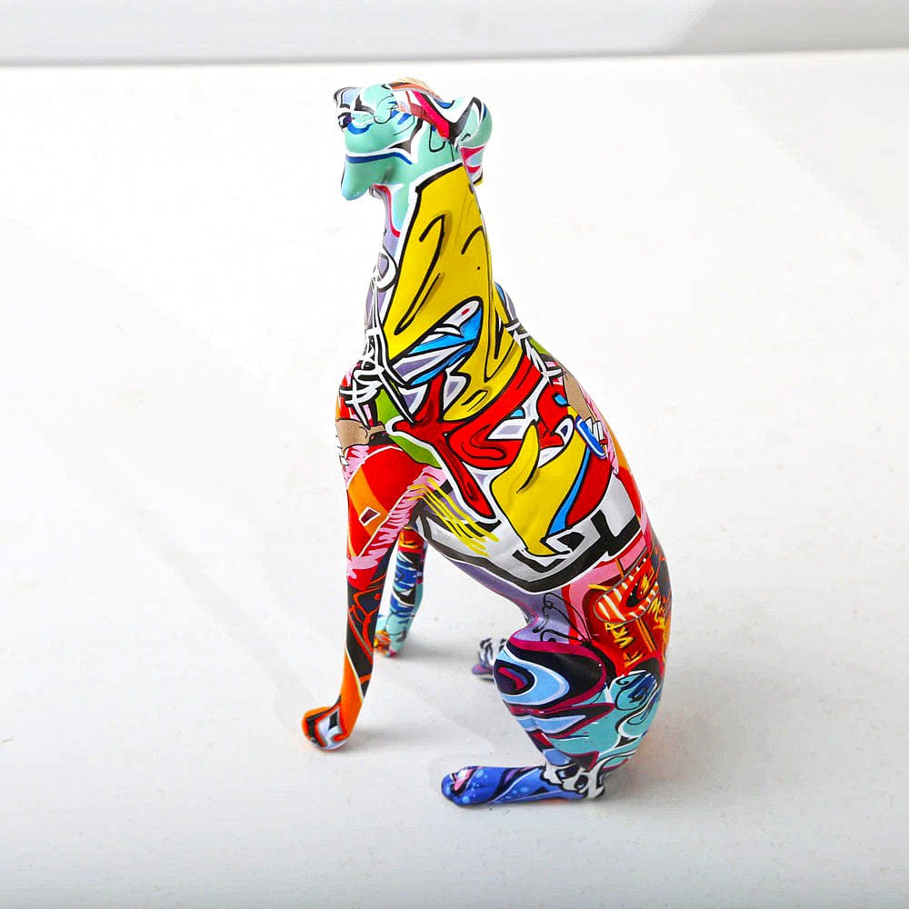 Graffiti Painted Greyhound Statue