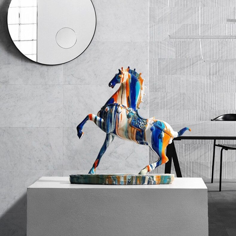 Rearing Horse Abstract Statue