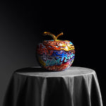 Abstract Painted Apple Sculpture