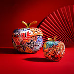 Abstract Painted Apple Sculpture