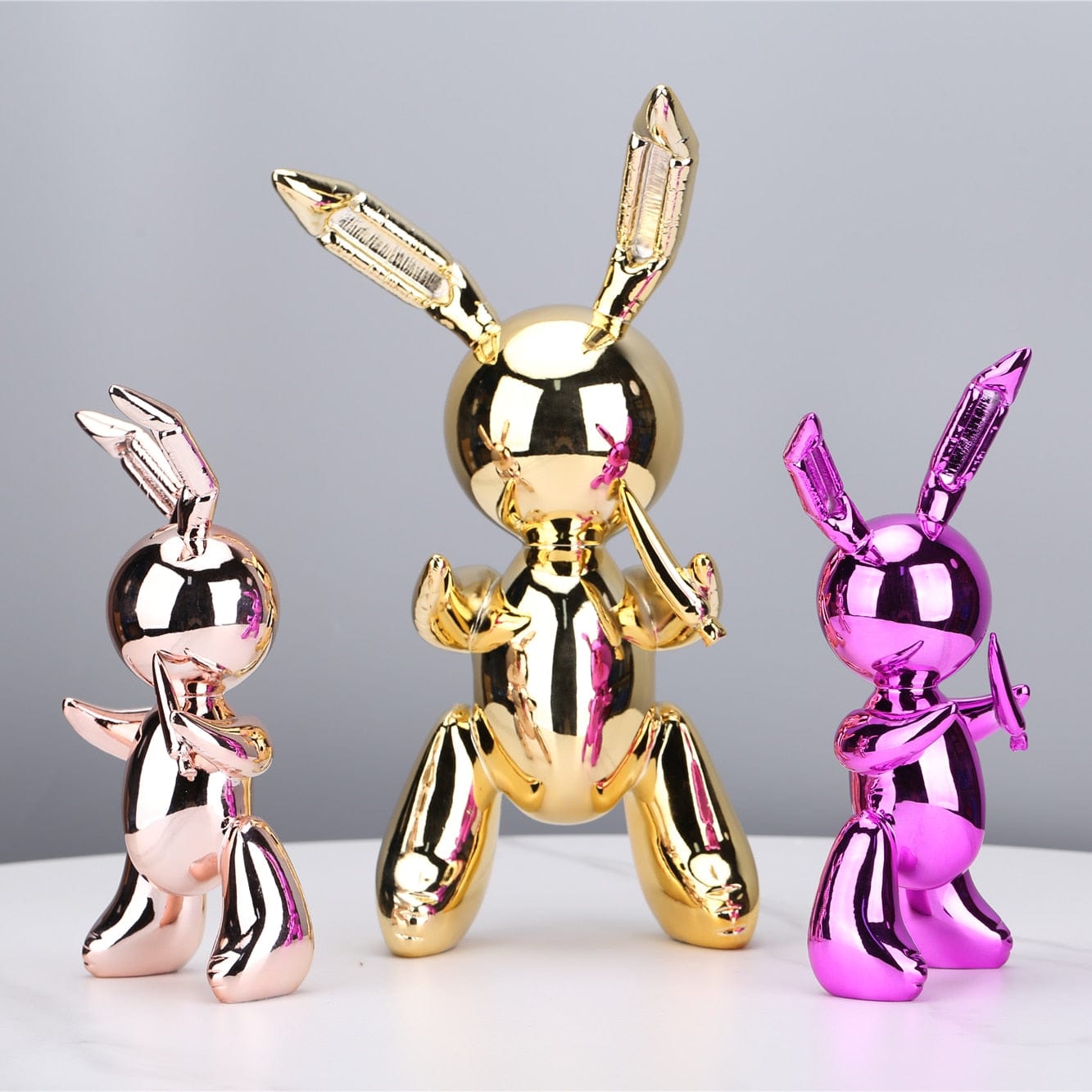 Metallic Finish Rabbit Statue