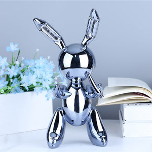 Metallic Finish Rabbit Statue