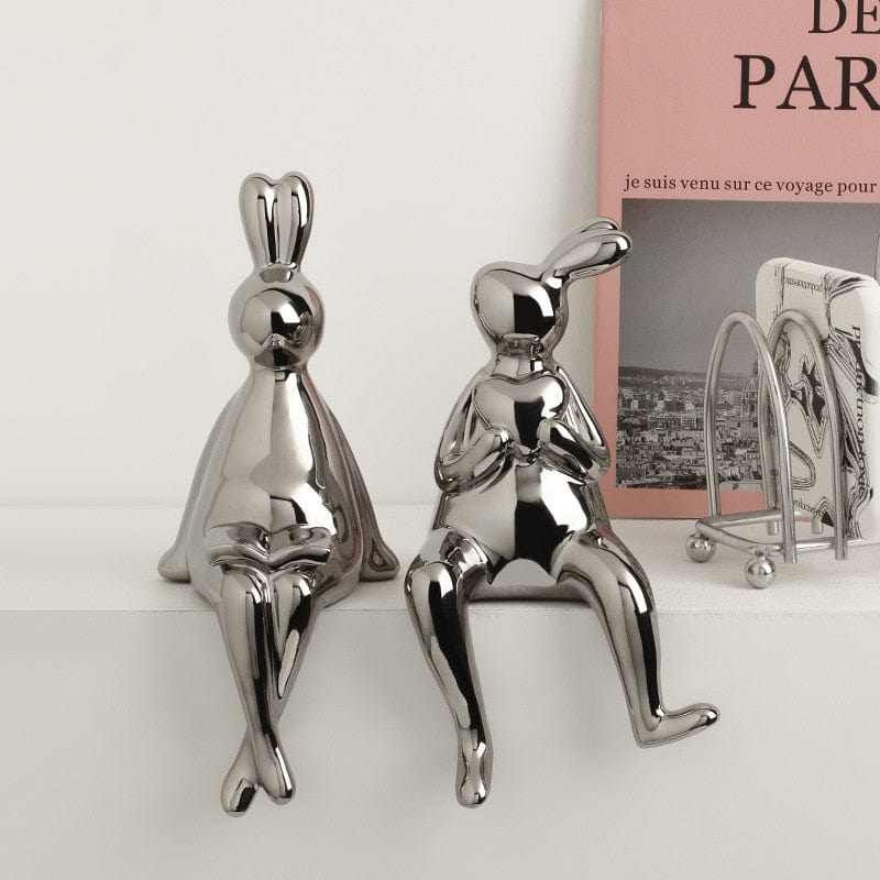 Rabbit Couple Figurines