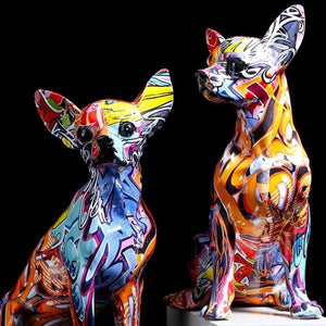 Graffiti Painted Chihuahua Statuette