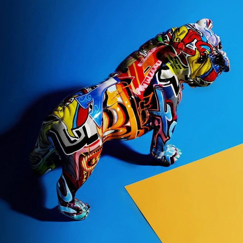 Nordic Painted Bulldog Statue